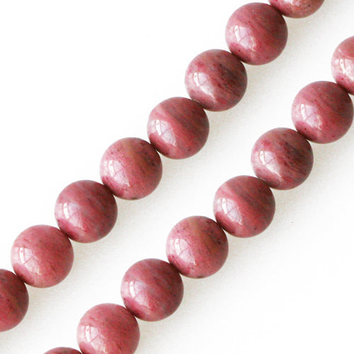 Perles rondes jaspe rose 6mm sur fil (1)