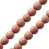 Perle ronde bois rose sur fil 8mm (1)