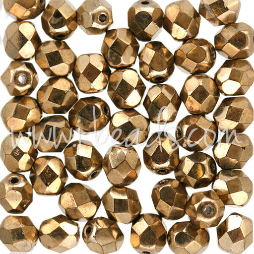 Achat Perles facettes de bohème bronze 6mm (50)