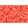 cc964 - perles de rocaille Toho 11/0 crystal/ dark coral lined (10g)