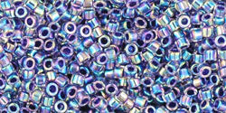 cc776 - perles Toho treasure 11/0 rainbow aqua/purple lined (5g)