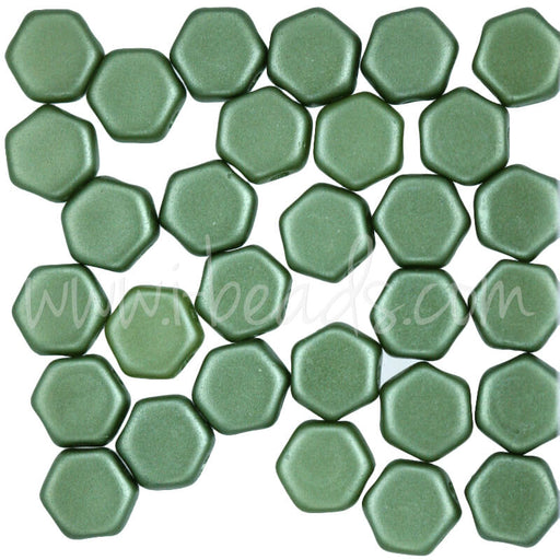Perles Honeycomb 6mm pastel olivine (30)