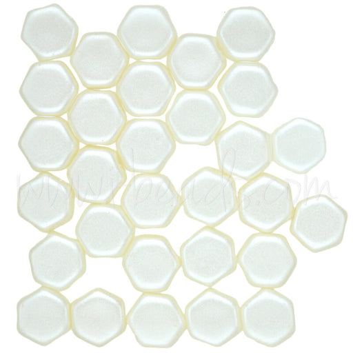 Perles Honeycomb 6mm pastel cream (30)