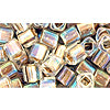 cc994 - perles Toho cube 4mm gold lined rainbow crystal (10g)