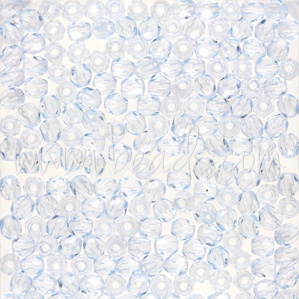 Perles facettes de bohème light sapphire 3mm (50)