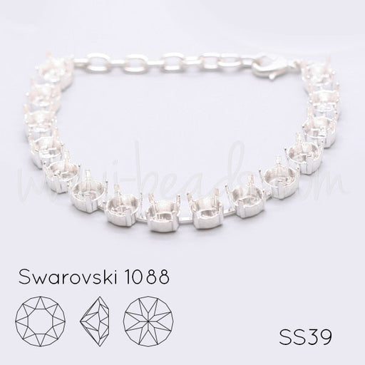 Bracelet sertir pour 15 Swarovski 1088 SS39 argenté (1)