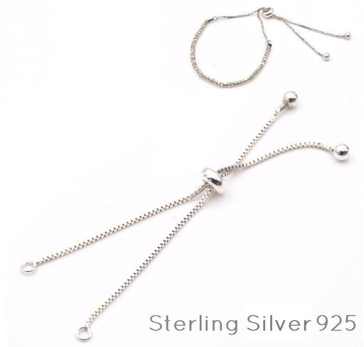 Armband Einstellbare Kette für hochwertiges Sterling SILBER 6.5 cm x 2 (1)