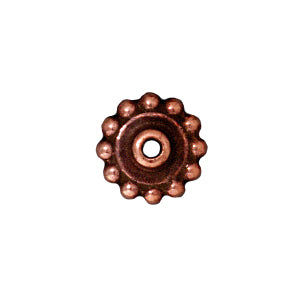 Perle rondelle precision métal finition cuivre vieilli 8mm (2)
