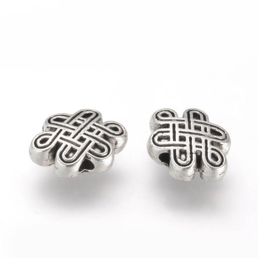 Kaufen Sie Perlen in der Schweiz Perlen, chinesische Knoten, Metall, nickelfrei, Silberfarbe 7x10mm (2)