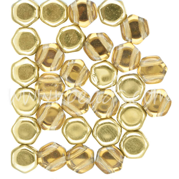 Honeycomb Perlen 6mm topaz amber (30)