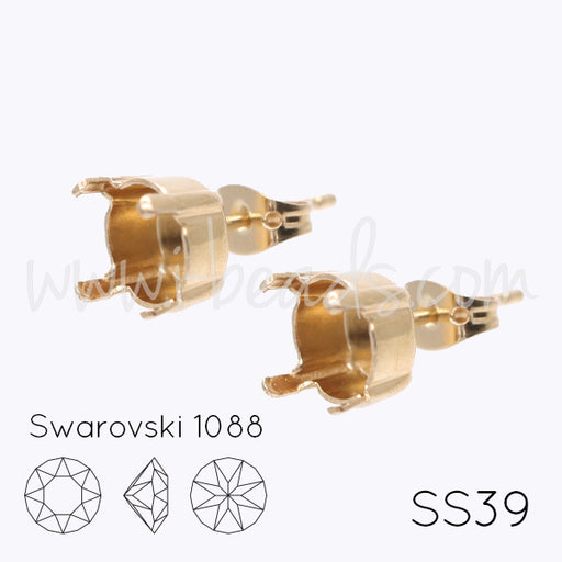 Serti boucle d'oreilles pour Swarovski 1088 SS39 doré (2)