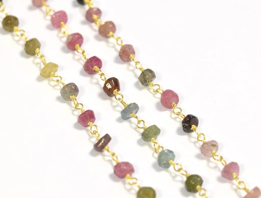 Chaine Rosaire perles tourmaline 3mm par 10 cm