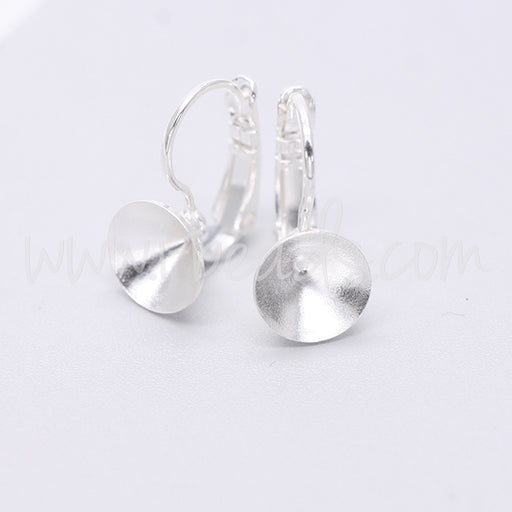 Vertiefte Ohrringfassung für Swarovski 1088 SS39 RHODIUM (2)