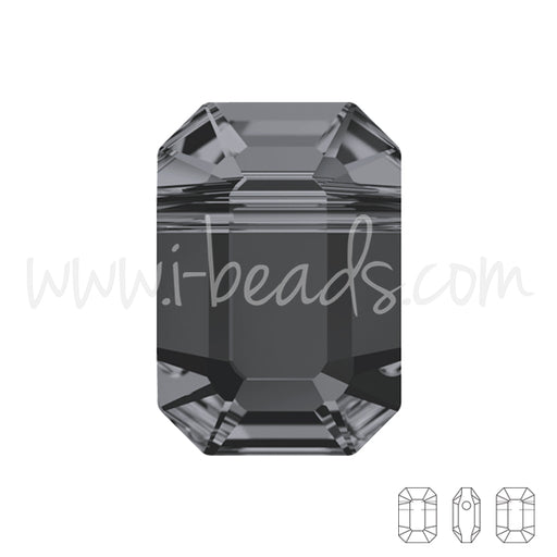 Achat Perles Swarovski 5514 pendulum crystal silver night 8x5.5mm (2)