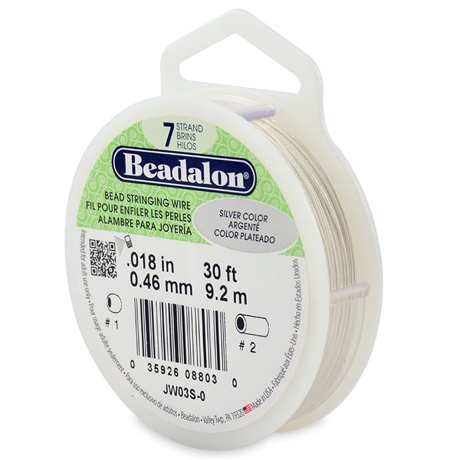 Beadalon fil câble 7 brins argenté métallique 0.46mm, 9.2m (1)
