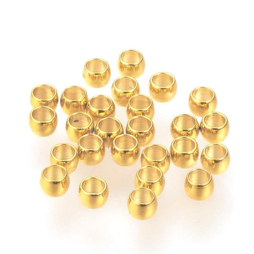 Achat Perles à écraser Acier Inoxydable doré OR 2mm trou : 1mm (10)