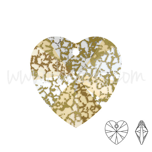 Achat Pendentif coeur Swarovski 6228 crystal gold patina effect 10mm (1)