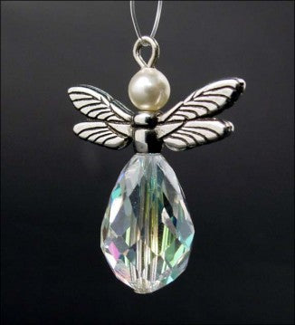 Perle ailes de libellule métal plaqué argent vieilli 20mm (1)
