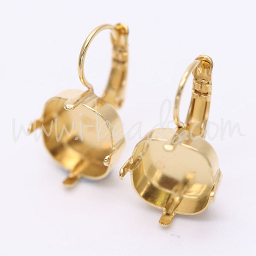 Serti boucle d'oreilles pour Swarovski 4470 12mm doré (2)