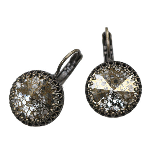 Serti boucle d'oreilles Vintage pour Swarovski 1122 14mm laiton (2)