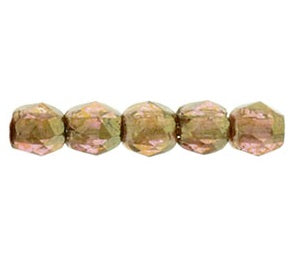 Lot De 100 Perles Facettes De Bohême 3 Mm - Couleur Topaze - Preciosa Fabriqué En France