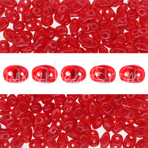 Perles MiniDuo 2.5x4mm luster siam ruby (10g)