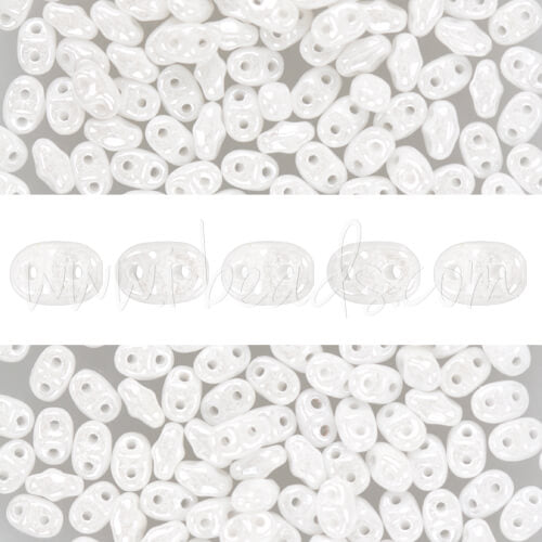 Perles MiniDuo 2.5x4mm luster white (10g)