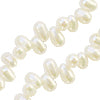 Perles d'eau douce ovales blanc 4x5mm (10)