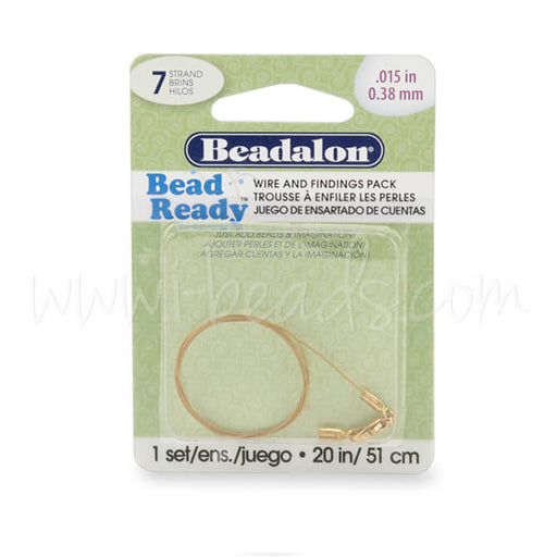 Achat Fil satine doré 7 brins et son fermoir 0.38mm 51cm (1) (1)