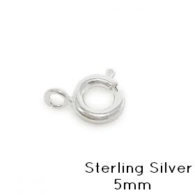 Verschluss runde Feder 5mm Silber 925 (2)