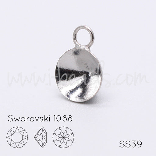 Serti pendentif pour Swarovski 1088 SS39 rhodium (1)