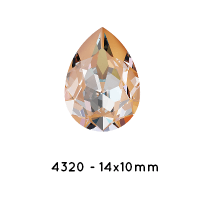 Swarovski 4320 Pear FS Crystal Peach Delite- 14x10mm (1)
