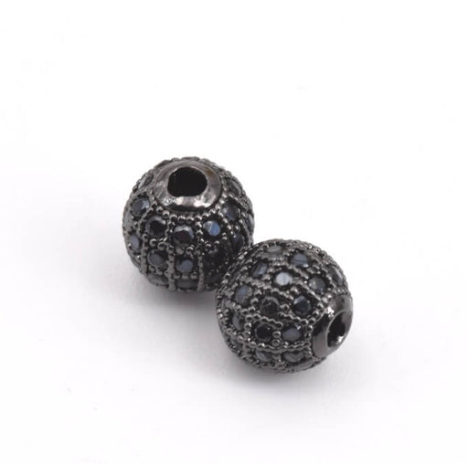 Kaufen Sie Perlen in der Schweiz Runde Messingperle GUN METAL Zirkonium schwarz 8x1,5 mm (1)