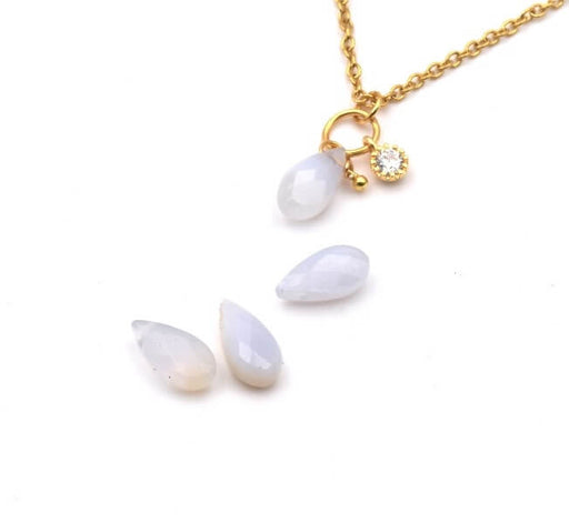 Kaufen Sie Perlen in der Schweiz Tropfenperlenanhänger Opalit facettierter 10x5mm-0.7mm (2)