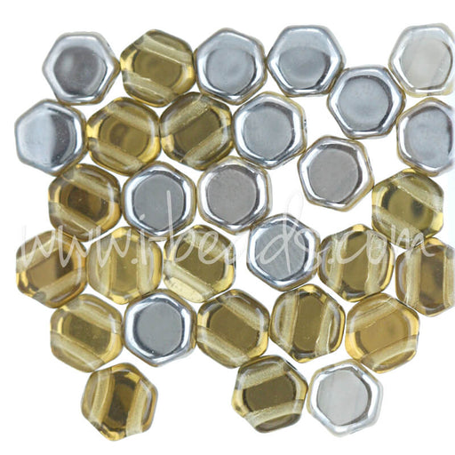 Perles Honeycomb 6mm topaz capri (30)