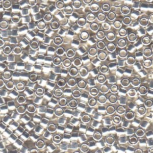 DB551 -11/0  delica bead silver plated- 1,6mm - Hole : 0,8mm (5gr)