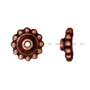 Perle rondelle precision métal finition cuivre vieilli 8mm (2)