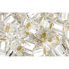 Achat cc21 - perles Toho cube 4mm silver lined crystal (10g)