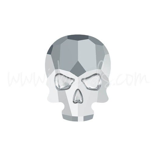 Strass à coller Swarovski 2856 skull flat back crystal light chrome 10x7.5mm (1)