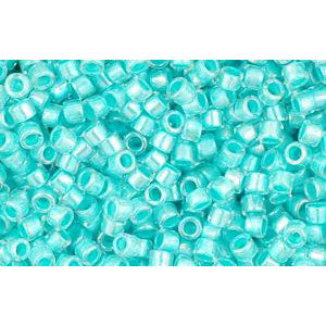 cc793 - perles Toho treasure 11/0 rainbow crystal/pale turquoise lined (5g)