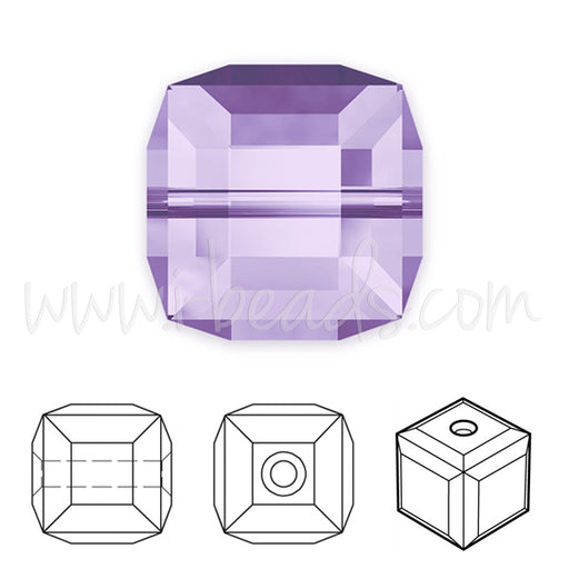 Achat Perles cube Swarovski tanzanite 4mm