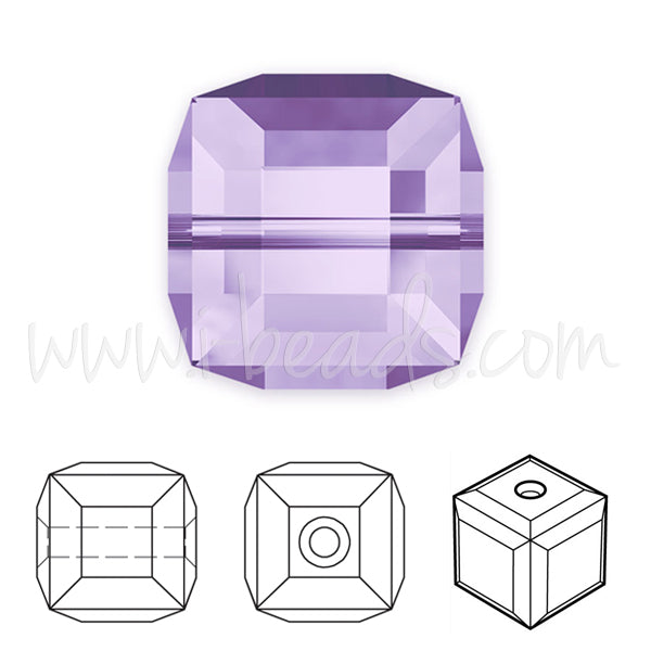 Perles cube Swarovski tanzanite 4mm (6)