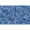cc189 - perles de rocaille Toho 15/0 luster crystal/caribbean blue lined (5g)