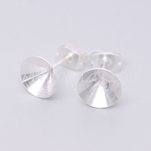 Serti boucle d'oreilles coniques pour Swarovski 1088 SS39 argenté  (2)