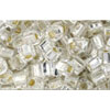 cc21 - perles Toho cube 3mm silver lined crystal (10g)