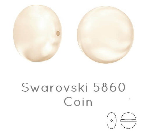 5860 Swarovski coin CreamRose light pearl 14mm 0.7mm (2)