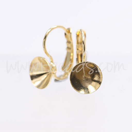 Vertiefte Ohrringfassung für Swarovski 1088 SS39 gold-plattiert (2)