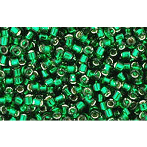 cc36 - perles Toho treasure 11/0 silver lined green emerald (5g)