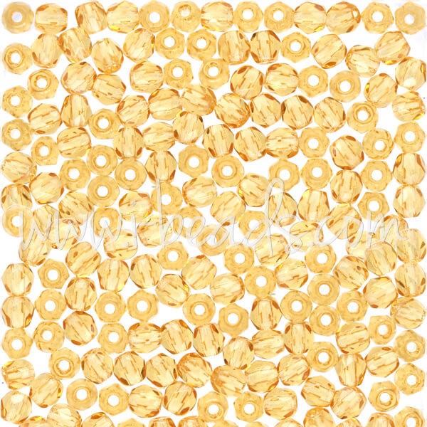 Perles facettes de bohème medium topaz 3mm (50)