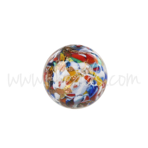 Achat Perle de Murano ronde multicolore 6mm (1)